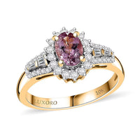 Luxoro 10K Rose Gold AAA Narsipatnam Purple Spinel, Diamond (G-H, I2) (0.40 cts) Ring (Size 6.0) 1.35 ctw