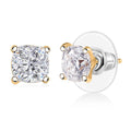 Moissanite (Cus 6x6mm) Earrings in 18K Vermeil YG Over Sterling Silver 2.00 ctw - Sticky add to cart bar