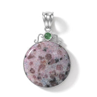 Center Stone Varies Purple Quartz 47.00 ctw Coyote Moon Pendant without Chain in Silvertone
