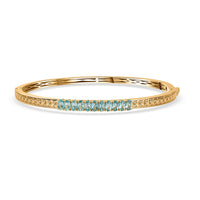 EverTrue Paraiba Apatite 11.75 ctw Bangle Bracelet in 18K YG Plated (6.50 In)