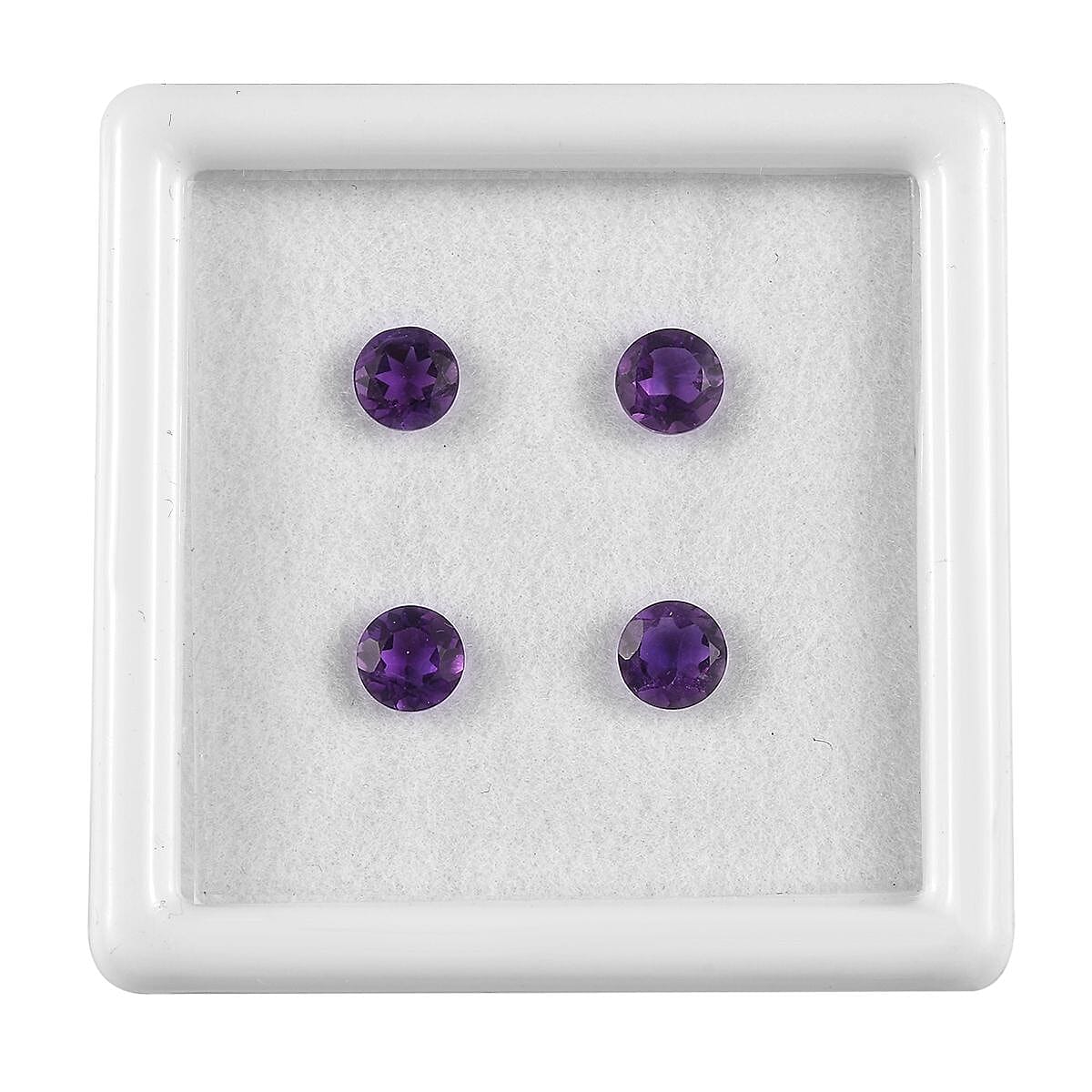 AAA African Amethyst Set of 4 (Rnd 5 mm) 1.67 ctw Loose Gemstone