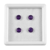 AAA African Amethyst Set of 4 (Rnd 5 mm) 1.67 ctw Loose Gemstone