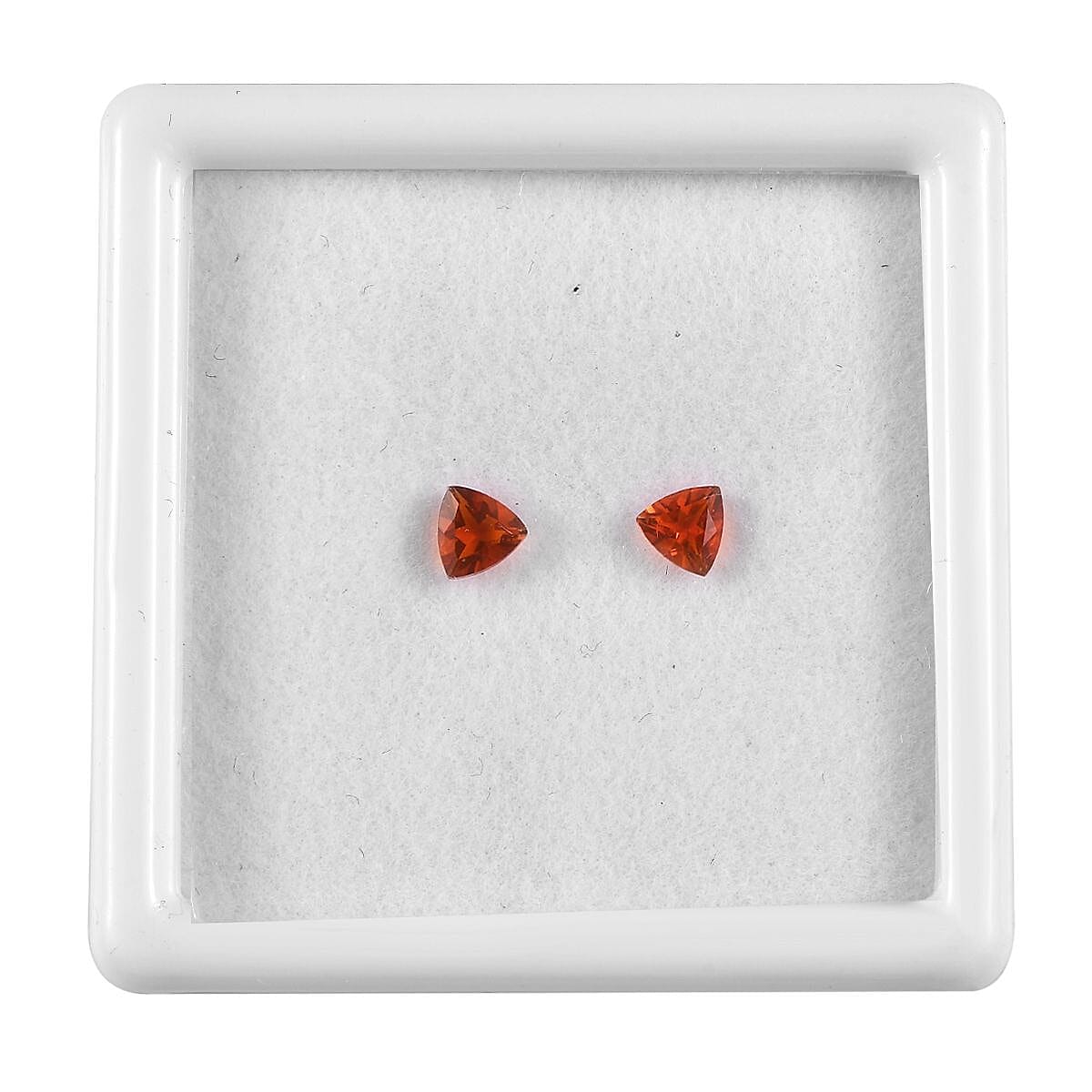 Fire Opal Set of 2 (Trl 4 mm) 0.28 ctw Loose Gemstone