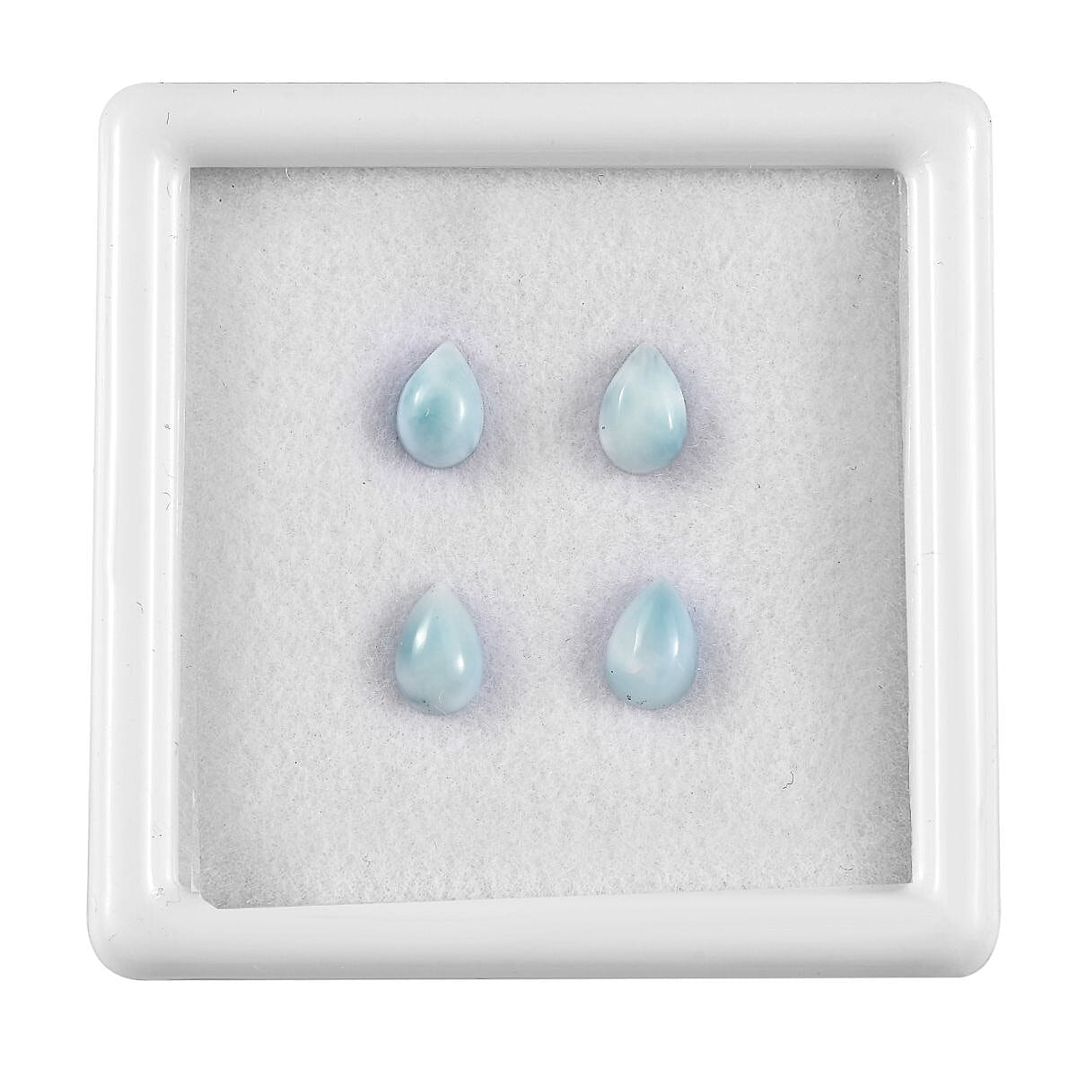 AA Larimar Set of 4 (Pear 6x4 mm) 1.95 ctw Loose Gemstone