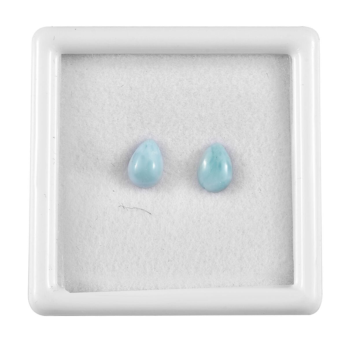 Larimar Set of 2 (Pear 7x5 mm) 1.44 ctw Loose Gemstone
