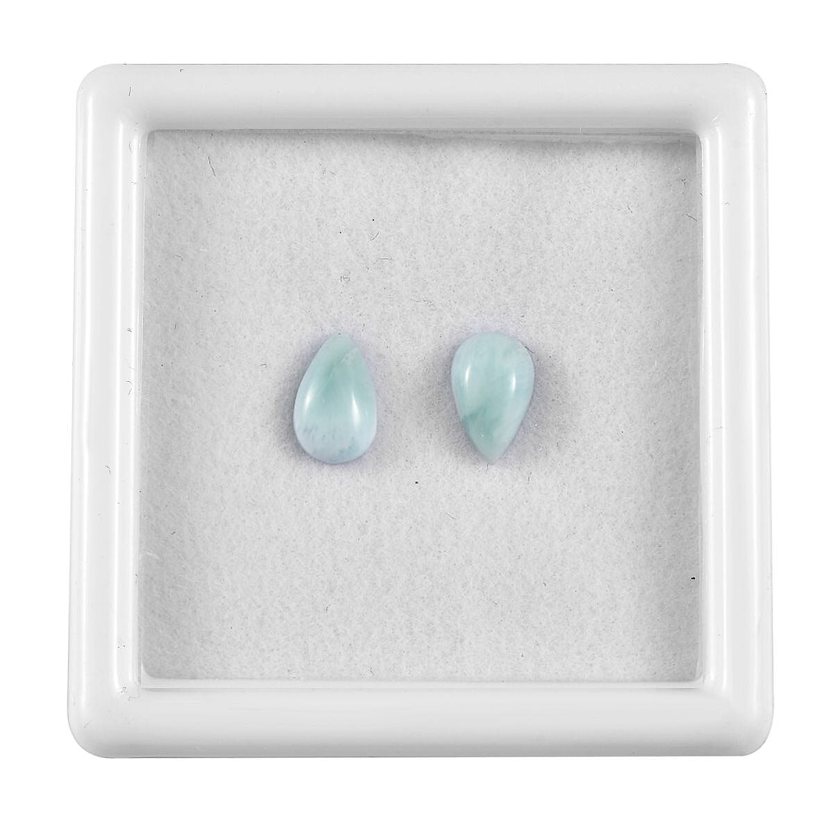Larimar Set of 2 (Pear 8x5 mm) 1.72 ctw Loose Gemstone