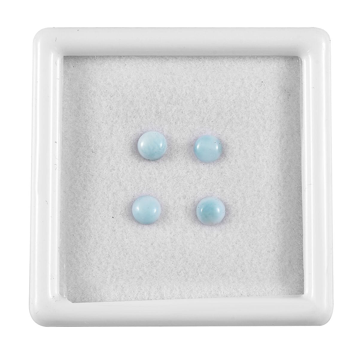 Larimar Set of 4 (Rnd 4 mm) 1.04 ctw Loose Gemstone