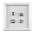 Rose De France Amethyst Set of 4 (Sqr 5 mm) 2.00 ctw Loose Gemstone - Sticky add to cart bar