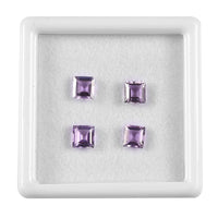 Rose De France Amethyst Set of 4 (Sqr 5 mm) 2.00 ctw Loose Gemstone