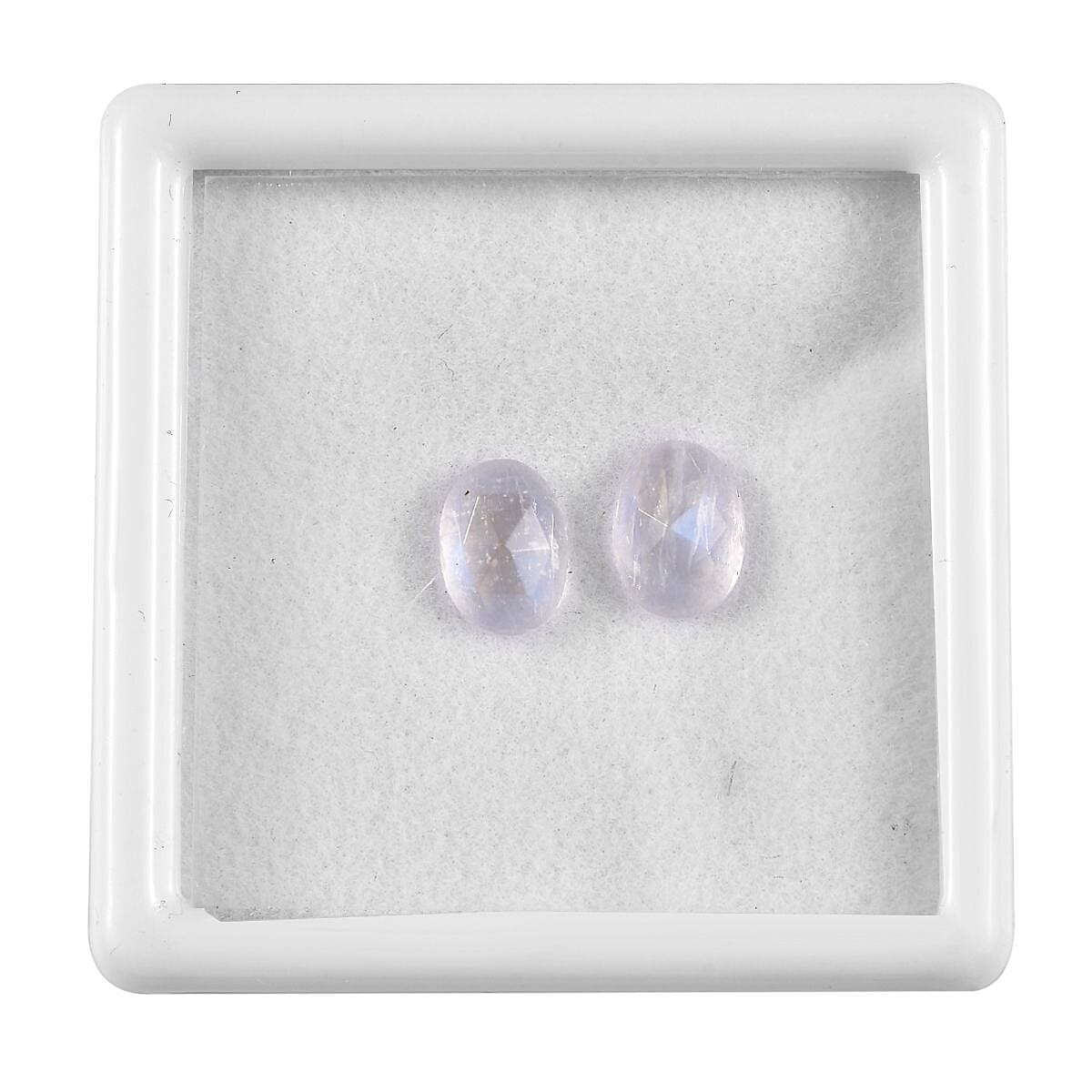 AAA Rainbow Moonstone Set of 2 (Ovl 8x6 mm) 2.54 ctw Loose Gemstone