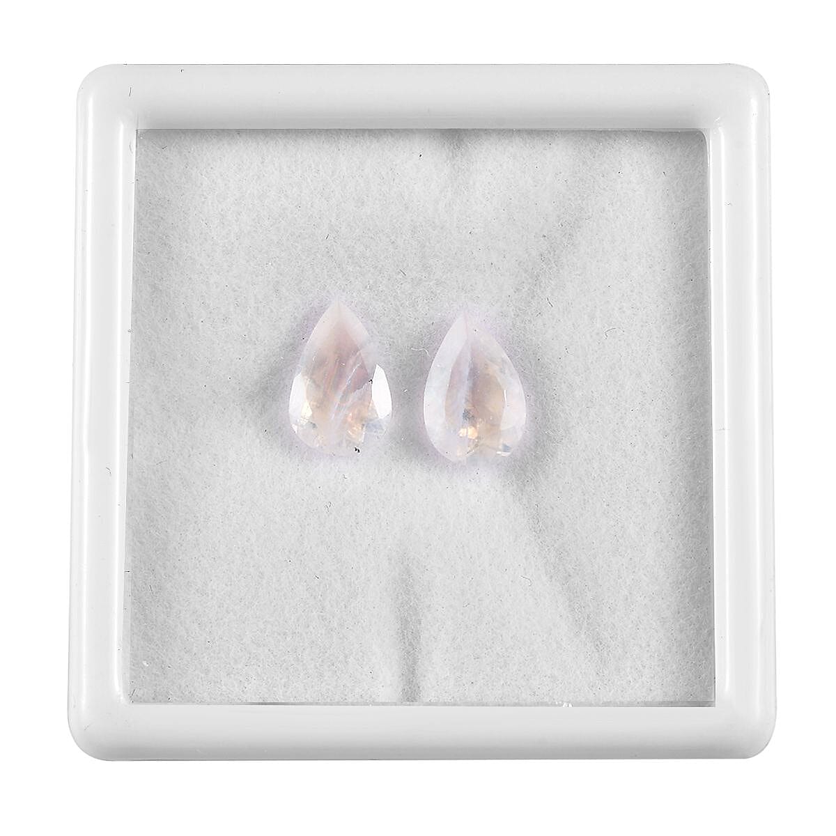 AA Rainbow Moonstone Set of 2 (Ovl 9x6 mm) 2.04 ctw Loose Gemstone