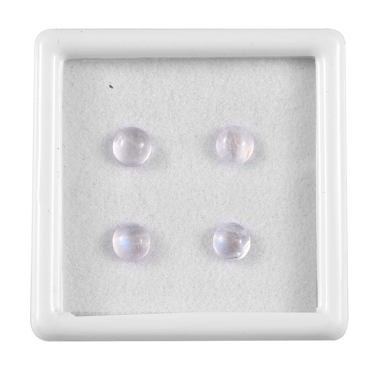 AA Rainbow Moonstone Set of 4 (Rnd 5 mm) 1.99 ctw Loose Gemstone