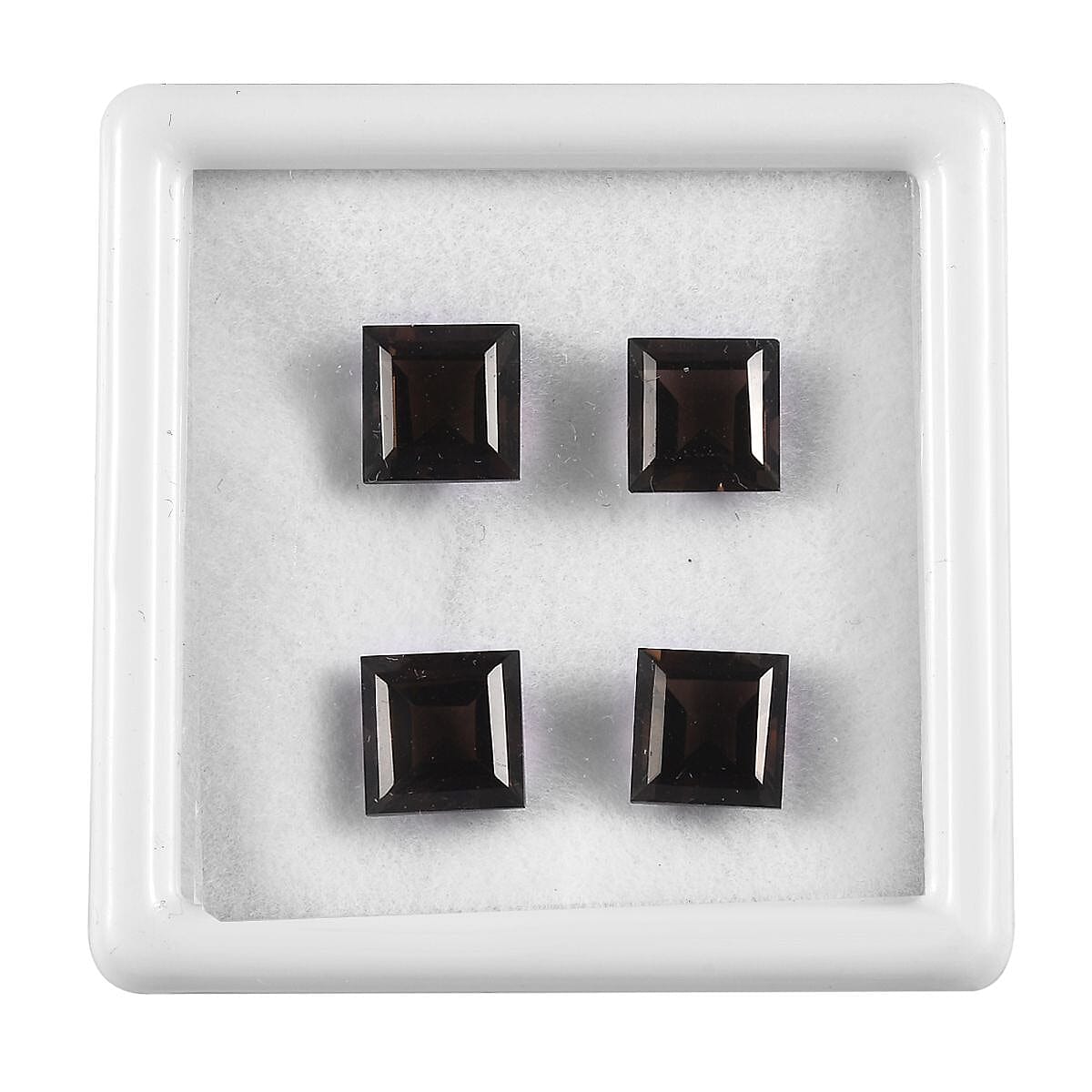 Brazilian Smoky Quartz Set of 2 (Sqr 7 mm) 6.52 ctw Loose Gemstone