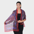 Red Silk Printed Scarf - Sticky add to cart bar