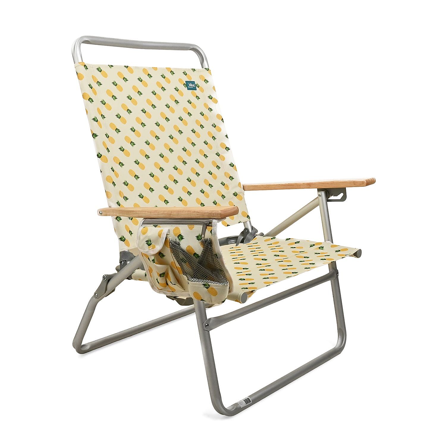 Bliss Folding High Beach Chair with Carry Straps and Cup Holder -Pineapple