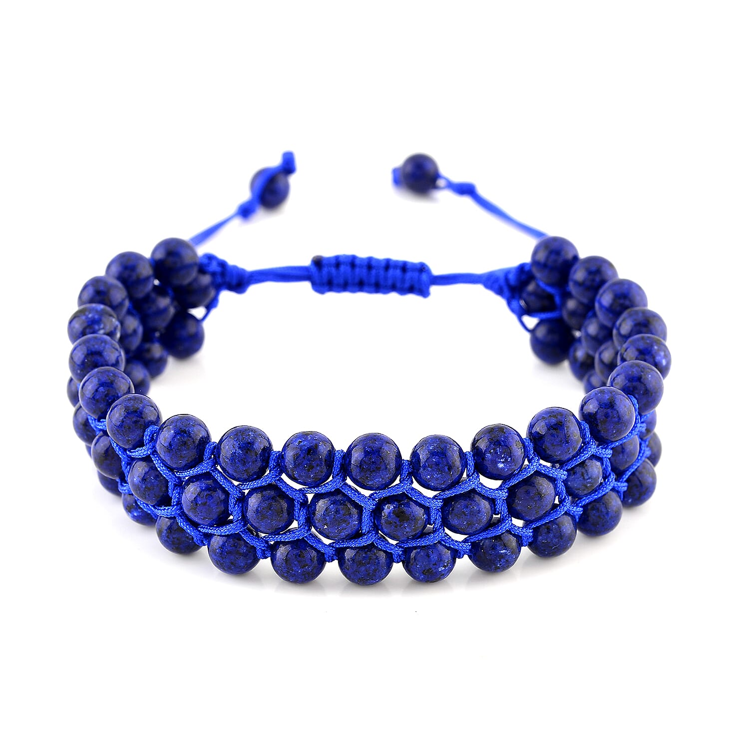 Lapis Lazuli Beaded Three-Row Bracelet (6-9In) 140.00 ctw