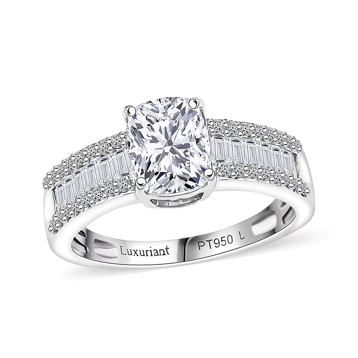 IGI Certified Luxuriant Lab Grown Diamond E-F VS 2.00 ctw Art Deco Ring in 950 Platinum (Size 10.0)