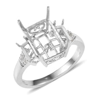 950 Platinum White Diamond (E-F, VS2) Mounting Ring (Size 8.25) (6 g)