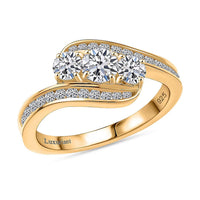Luxuriant Lab Grown Diamond Ring in 18K Vermeil YG Over Sterling Silver (Size 10.0) 1.00 ctw