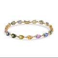 Luxoro AAA Multi Sapphire 13.00 ctw Garden of Light Bracelet in 10K Yellow Gold (7.25 In) - Sticky add to cart bar