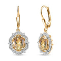 D'Joy Yellow Labradorite and White Zircon 3.50 ctw Sunfire Majesty Earrings in 18K Vermeil Yellow Gold Over Sterling Silver - Sticky add to cart bar