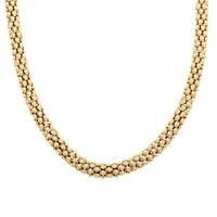 La Bella Italian Popcorn Chain Necklace in 14K Yellow Gold Over Sterling Silver 22.38 Grams 20-22 Inches