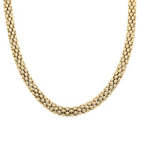 La Bella Italian Popcorn Chain Necklace in 14K Yellow Gold Over Sterling Silver 22.38 Grams 20-22 Inches