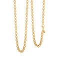 Italian La Bella Rolo Chain Necklace in 14K Yellow Gold Over Sterling Silver 22 Inches 24.25 Grams - Sticky add to cart bar