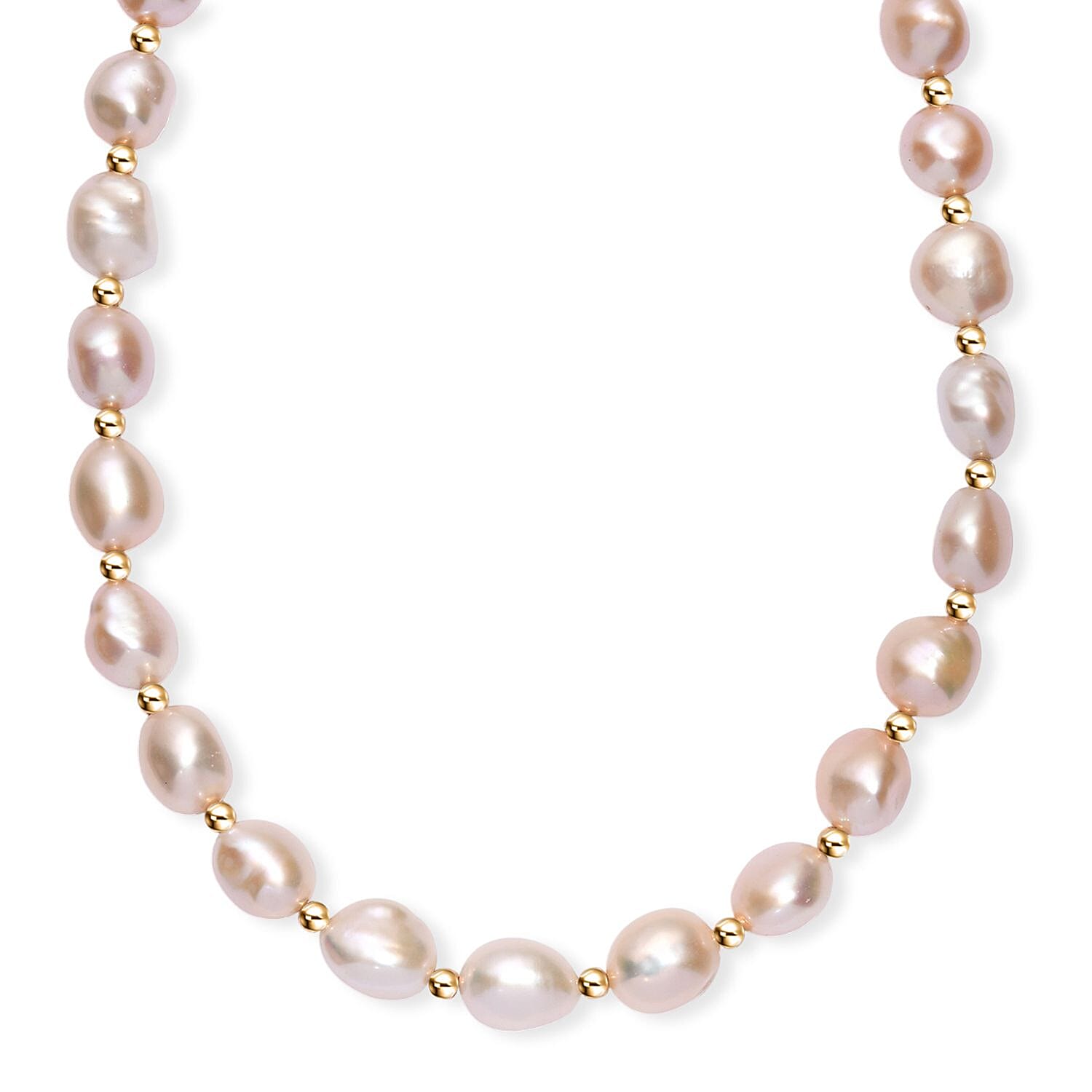 Freshwater Pearl Necklace in 18K Vermeil Yellow Gold Over Sterling Silver 18 Inches
