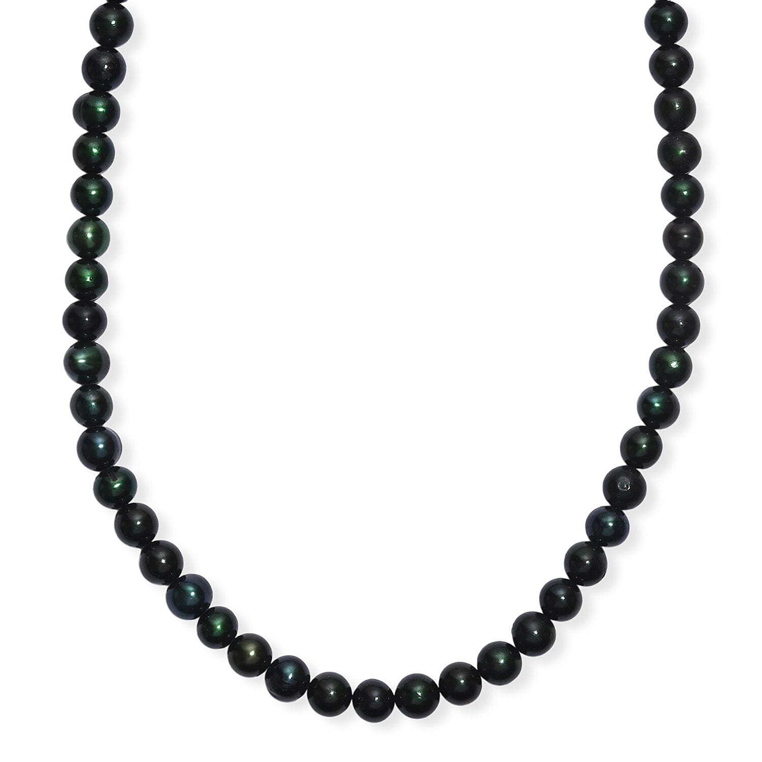 Green Dyed Pearl Endless Necklace 28 Inches