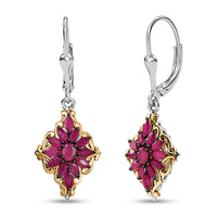 D'Joy Premium Tanzanite 2.70 ctw Victorian Era Earrings in 18K Vermeil YG and Rhodium Over Sterling Silver.