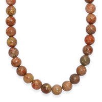 Unakite 300.00 ctw Beaded Necklace in Platinum Bond 18 Inches