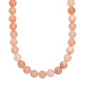 Peach Moonstone 300.00 ctw Beaded Necklace in Platinum Bond 18 Inches - Sticky add to cart bar