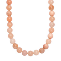 Peach Moonstone 300.00 ctw Beaded Necklace in Platinum Bond 18 Inches