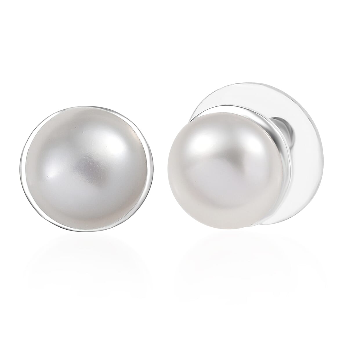 D'Joy Freshwater Pearl Stud Earrings in Sterling Silver