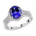 Certified & Appraised Rhapsody AAAA Tanzanite and E-F VS Diamond 4.10 ctw Ring in 950 Platinum (Size 10.0) 7.90 Grams - Sticky add to cart bar