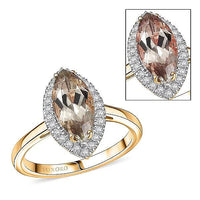 Certified & Appraised Luxoro AAA Turkizite and G-H I2 Diamond 2.40 ctw Ring in 14K Yellow Gold (Size 10.0)