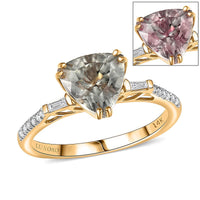 Certified & Appraised Luxoro AAA Turkizite and G-H I2 Diamond 2.20 ctw Ring in 14K Yellow Gold
