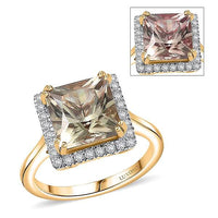 Certified & Appraised Luxoro 14K Yellow Gold AAA Turkizite, Diamond (G-H, I2) Ring 4.90 ctw
