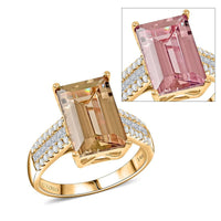 Certified & Appraised Luxoro AAA Turkizite and White Diamond I2 5.60 ctw Ring in 14K Yellow Gold (Size 10.0)