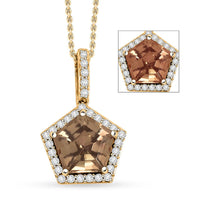 Luxoro AAA Turkizite and White Diamond I2 3.35 ctw Pendant without Chain in 14K Yellow Gold