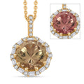 Certified & Appraised Luxoro AAA Turkizite and White Diamond I2 3.40 ctw Pendant without Chain in 14K Yellow Gold - Sticky add to cart bar