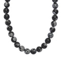 Snow Flake Obsidian 260.00 ctw Beaded Necklace in Platinum Bond 18 Inches - Sticky add to cart bar