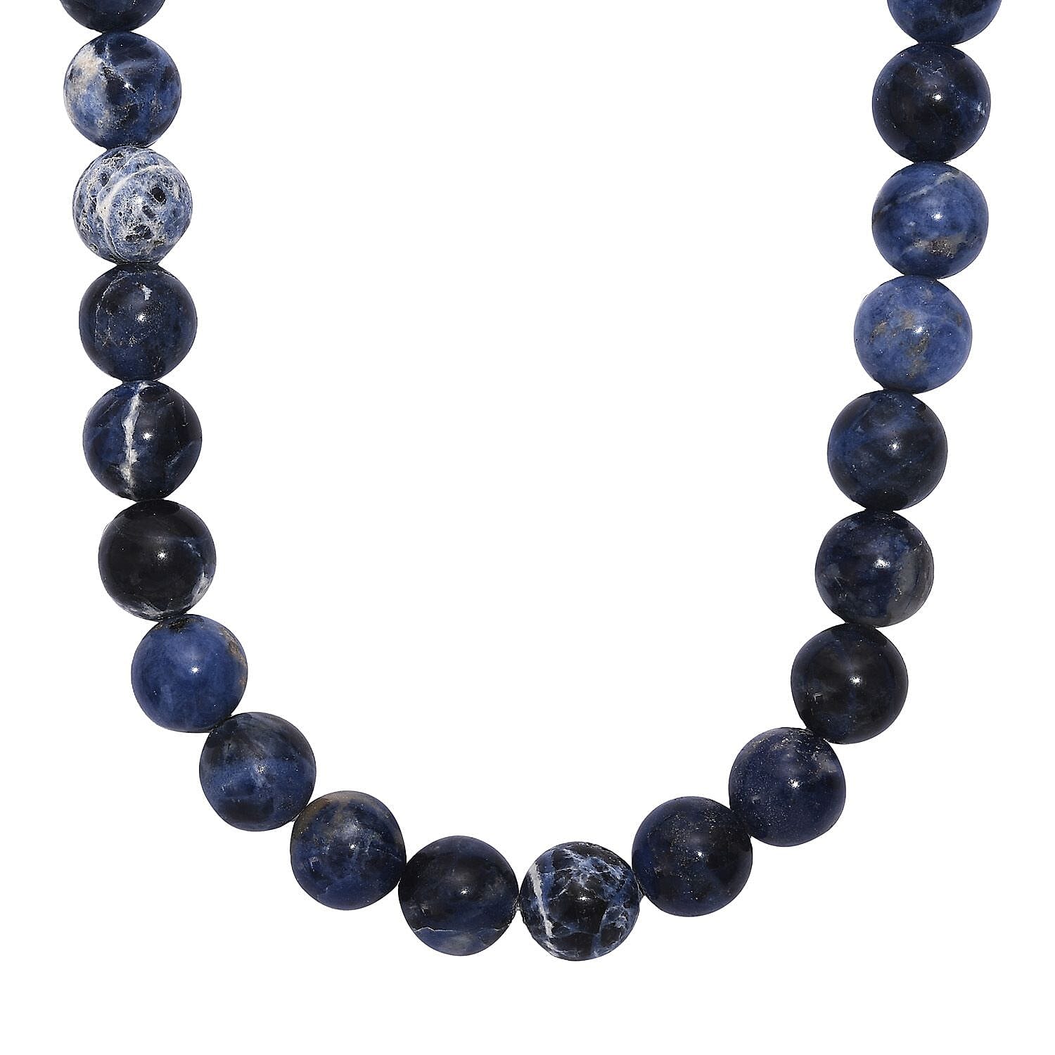Sodalite 255.00 ctw Beaded Necklace in Platinum Bond 18 Inches