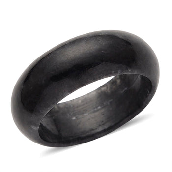 Black Jade Band Ring (Size 10.0) 25.00 ctw - Product card gallery slide 1 (10178078277945)