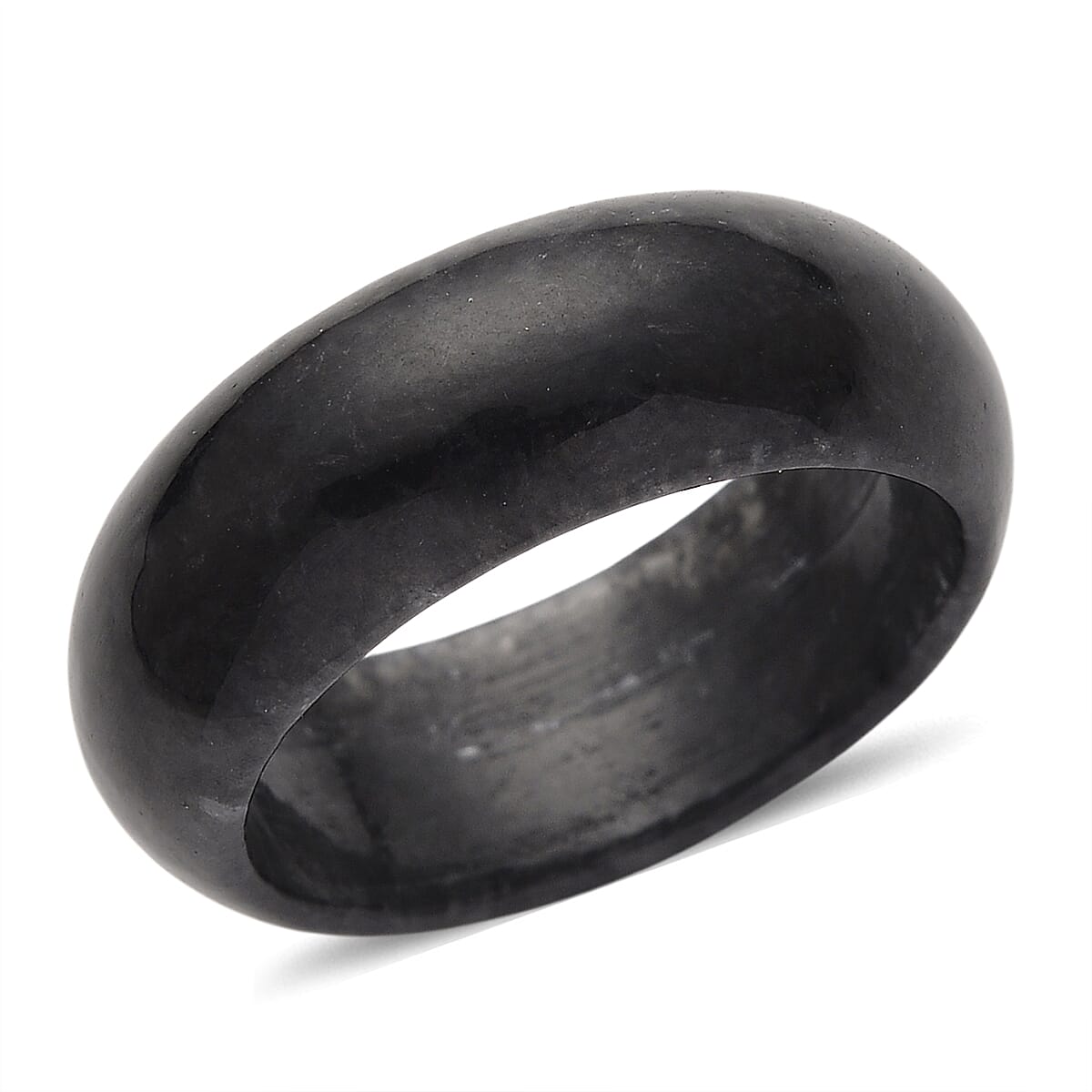Black Jade Band Ring (Size 10.0) 25.00 ctw (1)