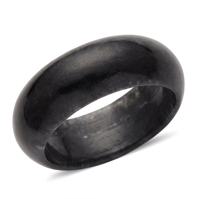 Black Jade Band Ring (Size 10.0) 25.00 ctw - Product card gallery slide 1 (10178078277945)