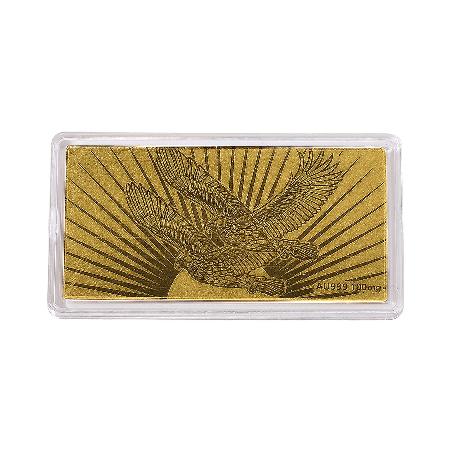 24K Golden Twin Eagles Strength & Power Emboss Sheet 55x30mm (100mg)