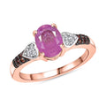 D'Joy Ilakaka Hot Pink Sapphire (FF), Multi Gemstone Starlit Heart Ring in 18K Vermeil RG Over Sterling Silver (Size 10.0) 2.10 ctw - Sticky add to cart bar