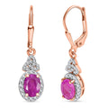 D'Joy Ilakaka Hot Pink Sapphire (FF) and White Zircon 2.85 ctw Eternal Promise Earrings in 18K Vermeil Rose Gold Over Sterling Silver - Sticky add to cart bar